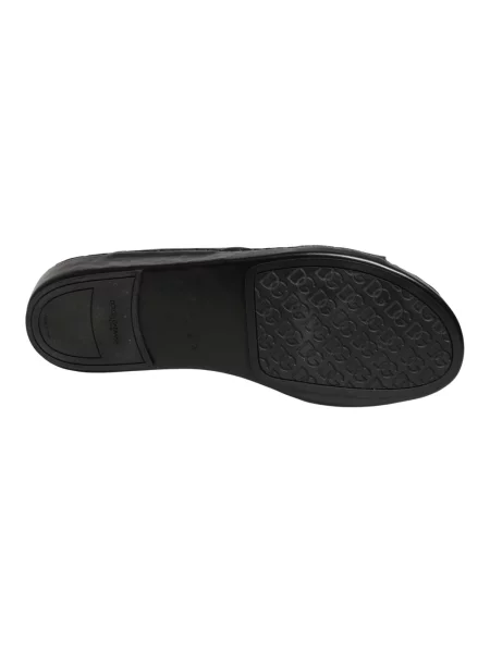 Klapki Dolce And Gabbana skórzane z logo czarne