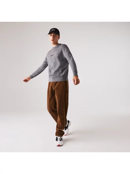 Свитер Lacoste.com с круглым вырезом серый