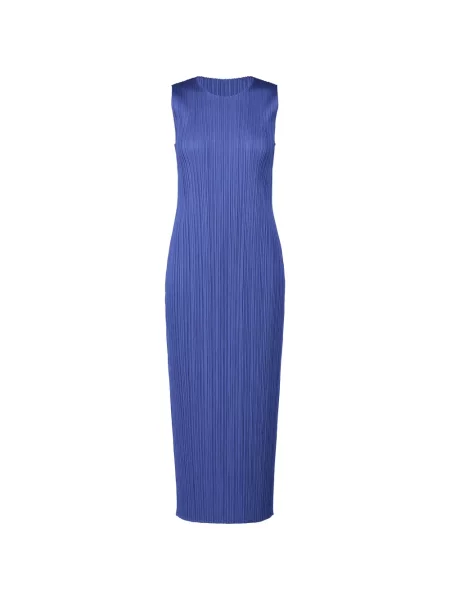 Rochie maxi Pleats Please Issey Miyake fără mâneci albastru