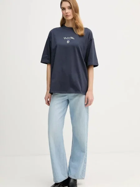 Kratka majica Calvin Klein Jeans mornarsko modra