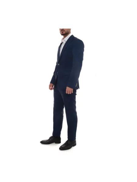Lniany garnitur Boss niebieski