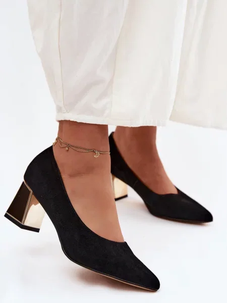 Pantofi cu toc Vinceza din piele negru