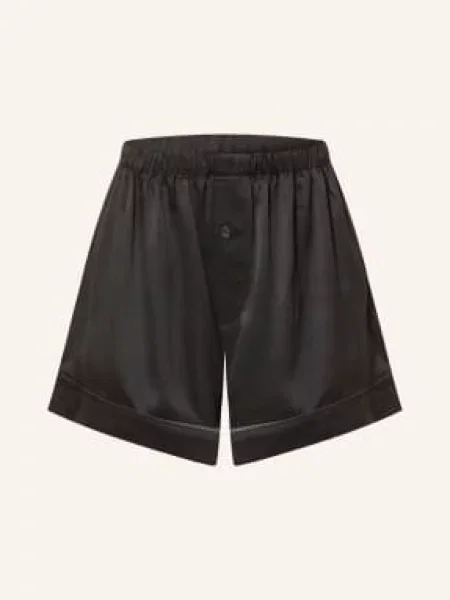 Calvin Klein Spací Šortky Satin Sheen Ze Saténu / tmavě šedá černá