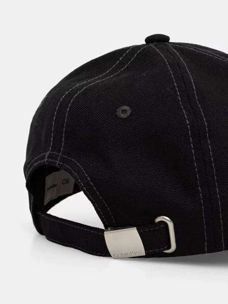 Czapka z bawełny z logo Calvin Klein czarna