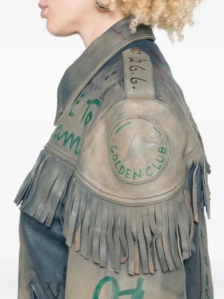 Geanta de piele Golden Goose albastru