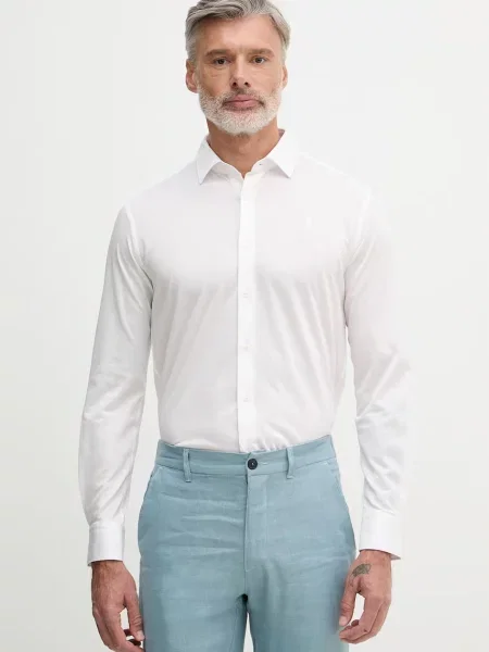 Trussardi košile s bavlnou bílá