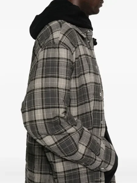 Geacă Off-white în carouri alb