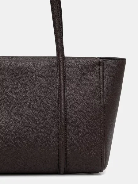 Calvin Klein torebka shopper z imitacji skóry brązowa