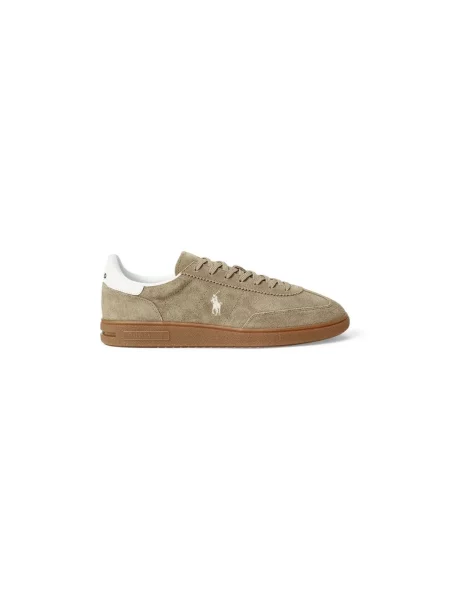 Sneakersy z naturalnej skóry welurowej Polo Ralph Lauren zielone