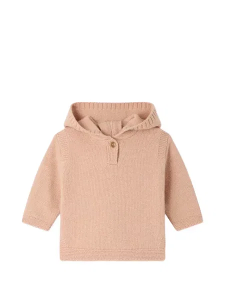 Bluza z kapturem dziecięca Bonpoint brązowa