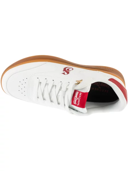 Šnurovacie čipkované tenisky Skechers biela