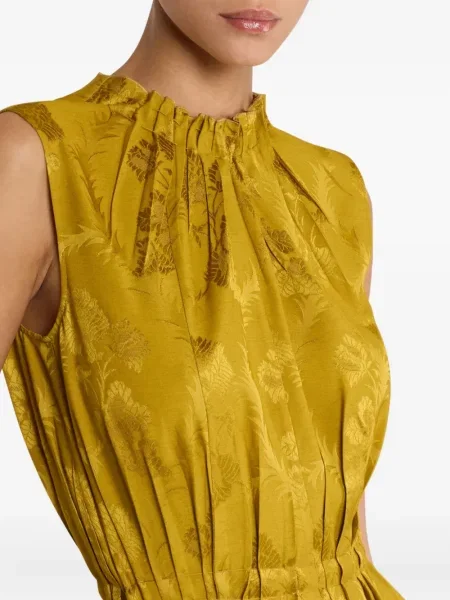 Lung rochie Etro din jacard galben