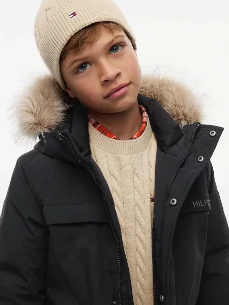 Tommy Hilfiger шапка beanie за деца от бежово