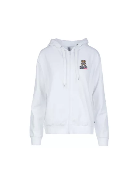 Bluza z kapturem Moschino z kapturem biała