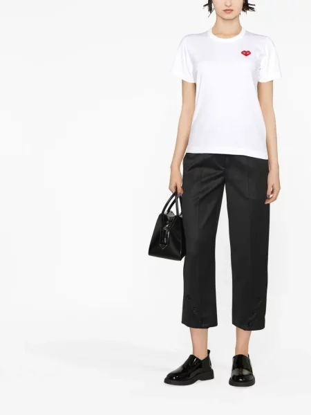 Siuvinėtas marškinėliai Comme Des Garçons Play balta