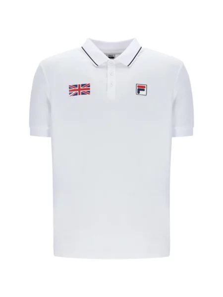 Tricou polo Fila cu autograf alb