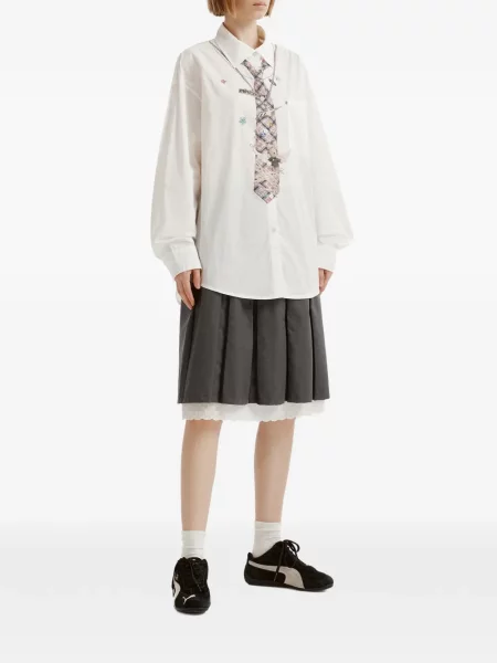Cămașă Mini Cream cu imagine alb