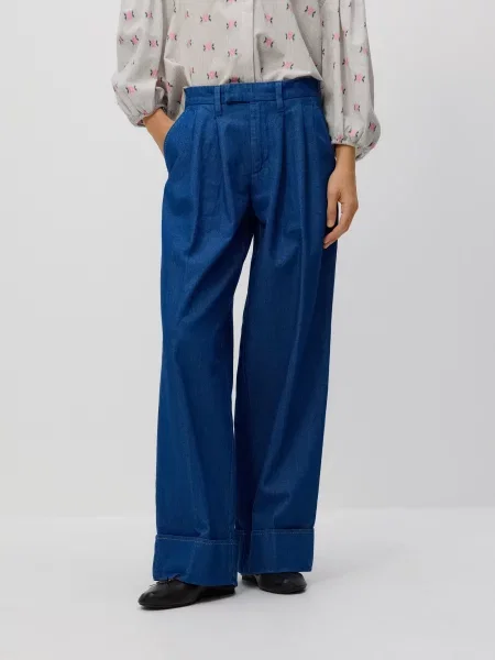 Reserved Джинси wide leg зі складками синій