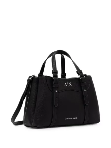 Geantă shopper Armani Exchange cu autograf negru
