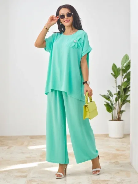 Pantaloni Resti scurte turcoaz