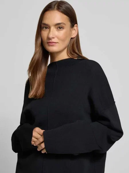 Sweter z dzianiny o kroju oversized z okrągłym dekoltem Jake*s Collection czarny