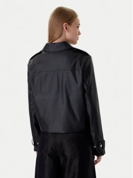 Calvin Klein Jeans Bunda z imitácie kože Moto čierna