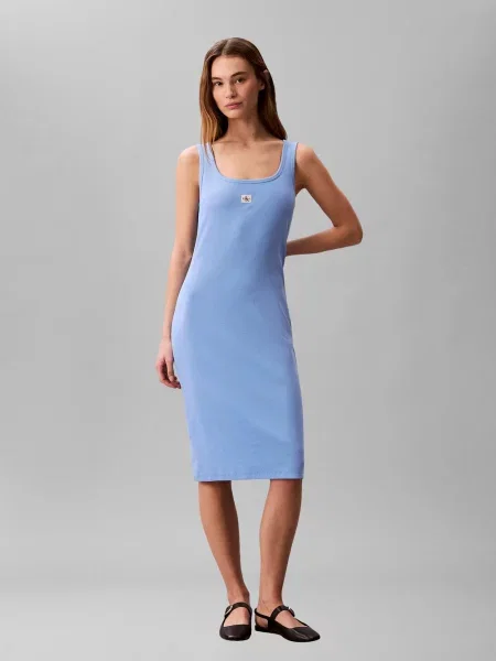 Calvin Klein Jeans sukienka z dżerseju Kobiety jednolity S niebieski