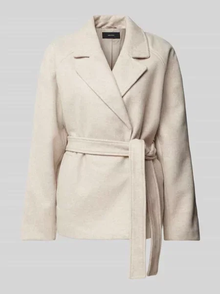 Kurtka o kroju relaxed fit z kołnierzem z połami model ‘VMFORTUNEAYA’ Vero Moda beżowa