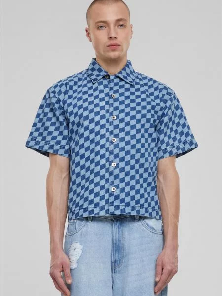 Риза Uc Men с принт синьо