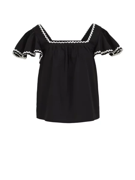 WE Fashion Bluză negru alb
