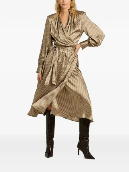 Cu centură rochie midi Kiton cu imprimeu geometric