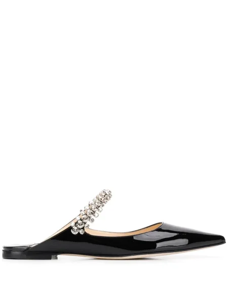 Papuci tip mules Jimmy Choo de cristal negru
