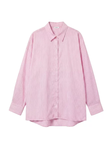 Pull&Bear Bluză bleumarin / roz deschis alb