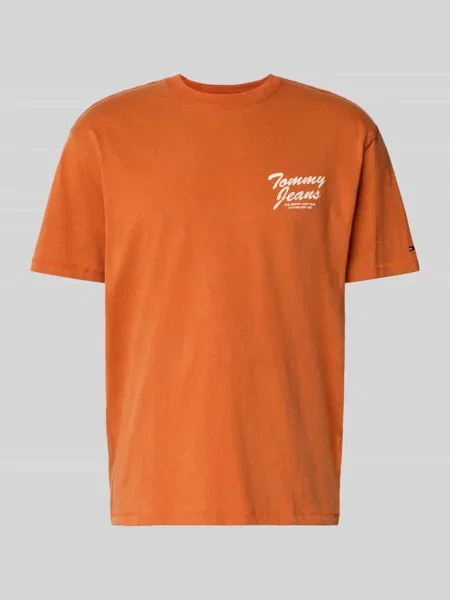 T-shirt o kroju relaxed fit z czystej bawełny Tommy Jeans pomarańczowa