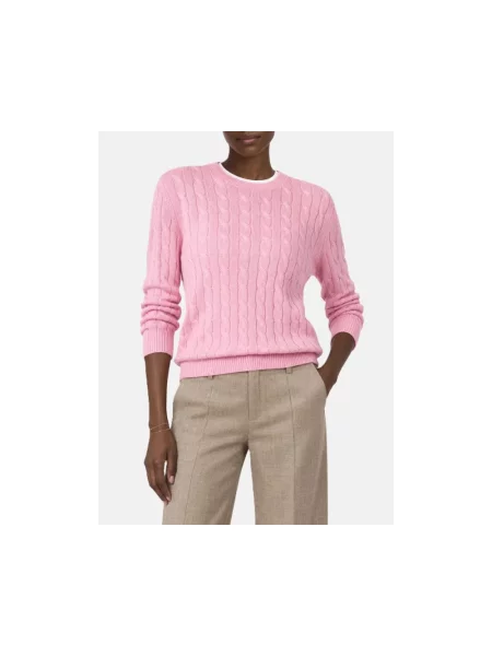 Sweter Mc2 Saint Barth wełniany pleciony różowy