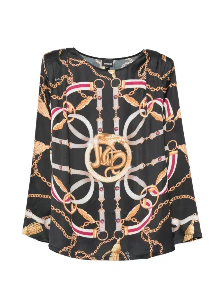 Lung bluză Just Cavalli cu imagine negru