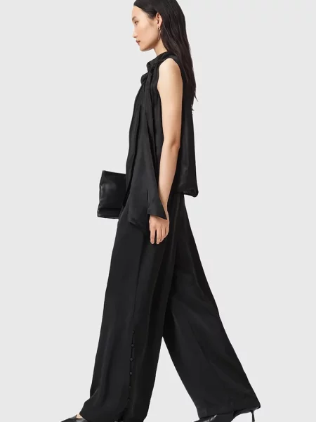 Широкие брюки Allsaints черные