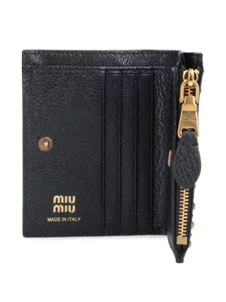 Δερμάτινος πορτοφόλι Miu Miu μαύρο