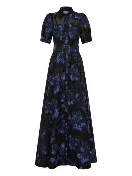 Rochie maxi Rebecca Vallance cu model floral de costum albastru