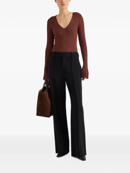 Top Proenza Schouler de mătase maro