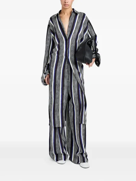 Ριγέ κοστούμι μίντι φόρεμα Proenza Schouler με μήκος μέχρι το γόνατο μαύρο