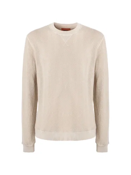 Pulover Missoni cu decolteu rotund cu model herringbone