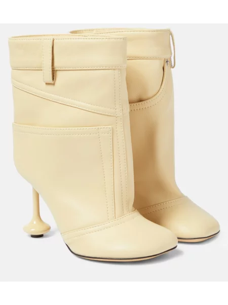 Cizme scurte Loewe din piele alb