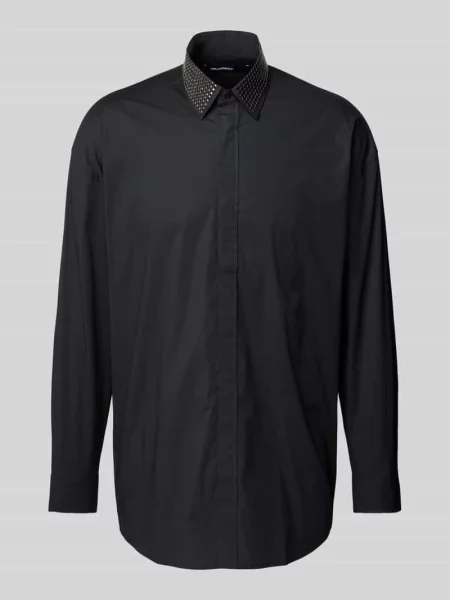 Koszula casualowa regular fit z kołnierzykiem typu kent Karl Lagerfeld czarna