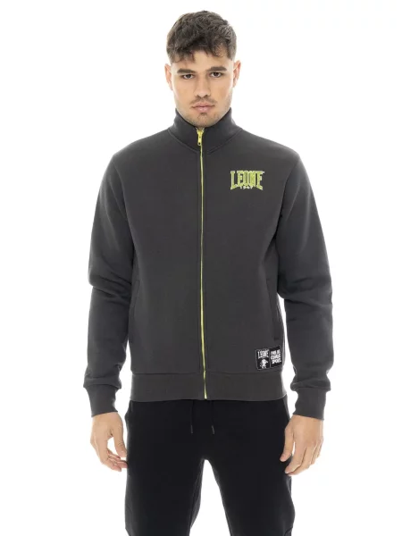 Bluza Leone Apparel ze stójką i zamkiem na zimę szara