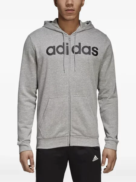 Tricou Adidas alergare din fleece streetstyle gri