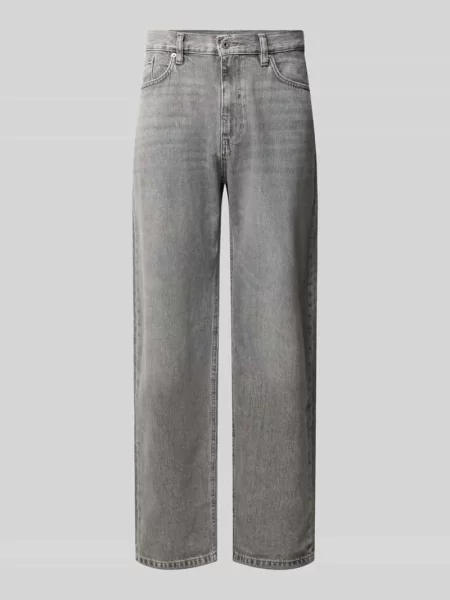 Jeansy o kroju straight fit z czystej bawełny z efektem znoszenia Review