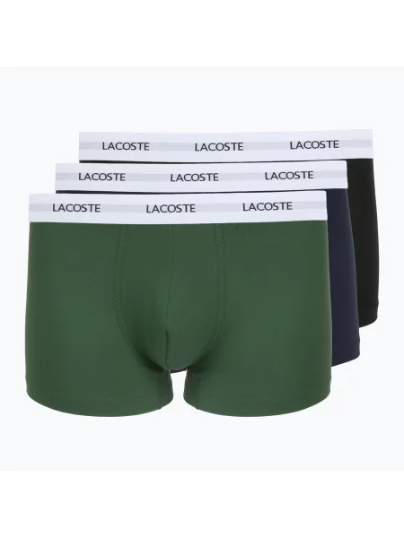 Boxeri pentru bărbați Lacoste 3 perechi black/green/navy blue negru