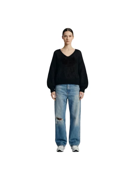 Sweter Americandreams wełniany czarny