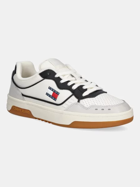 Kožené tenisky Tommy Jeans TJM CUPSOLE ELEVATED LEATHER bílá